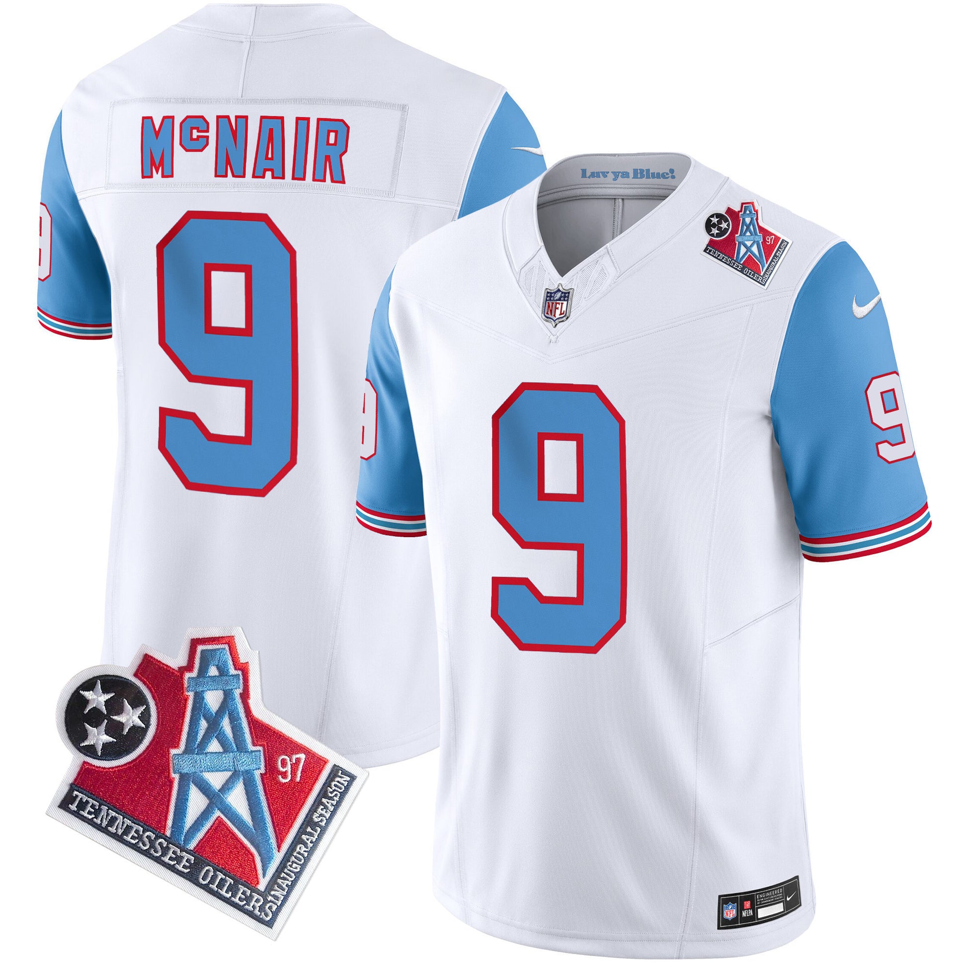 Men's Titans 1997 Throwback Limited Vapor Jersey V2 - All Stitched