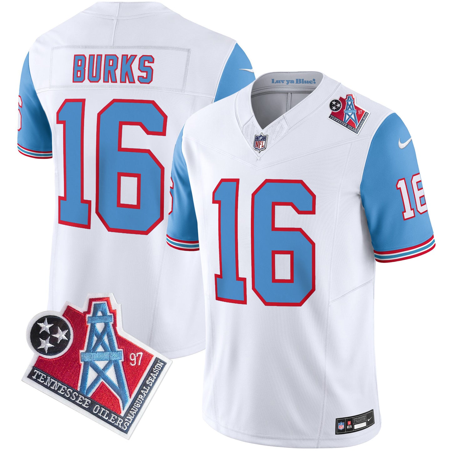 Men's Titans 1997 Throwback Limited Vapor Jersey V2 - All Stitched