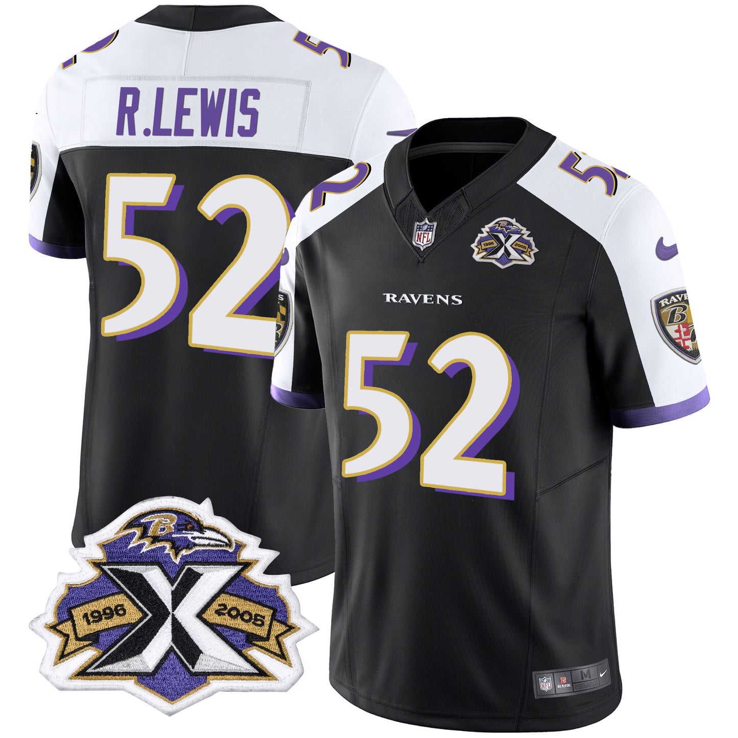 Men's Ravens 2005 Throwback Black Vapor Limited Jersey - All Stitched