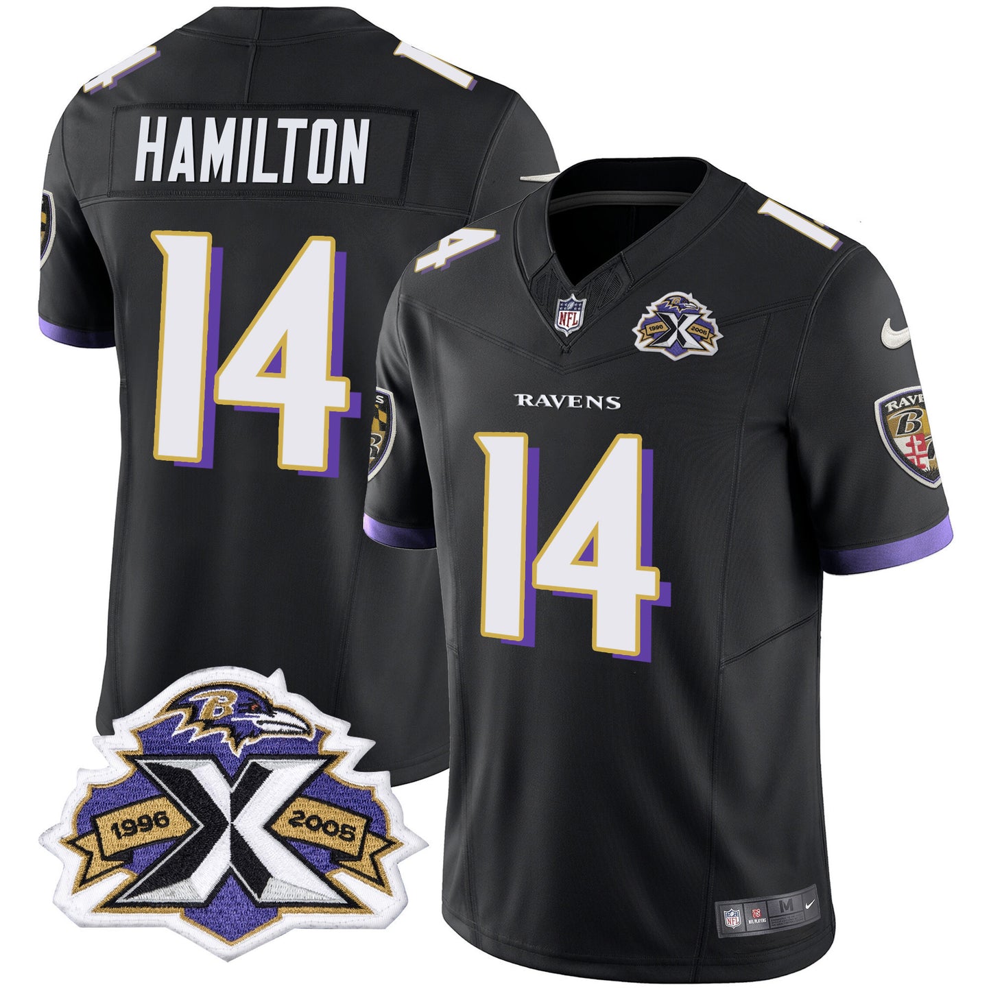 Men's Ravens 2005 Throwback Black Vapor Limited Jersey - All Stitched