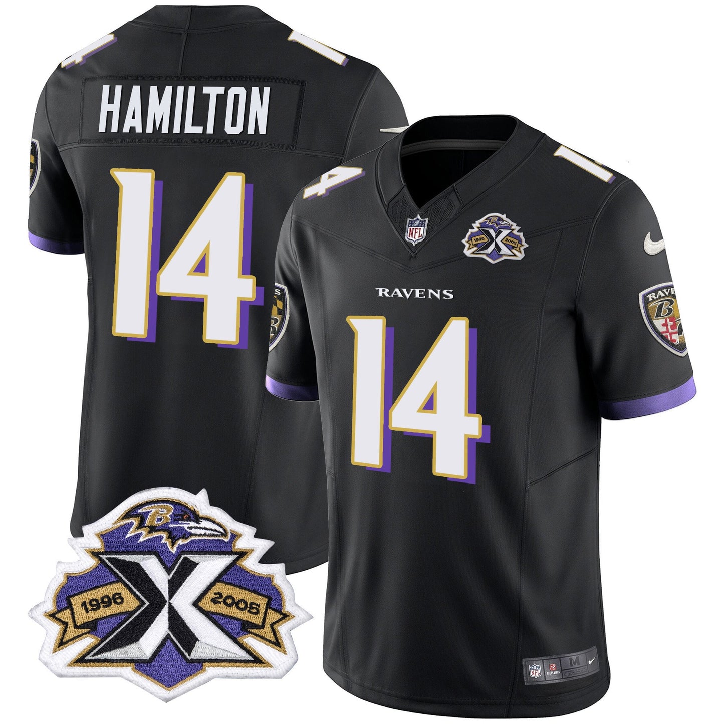 Men's Ravens 2005 Throwback Black Vapor Limited Jersey - All Stitched