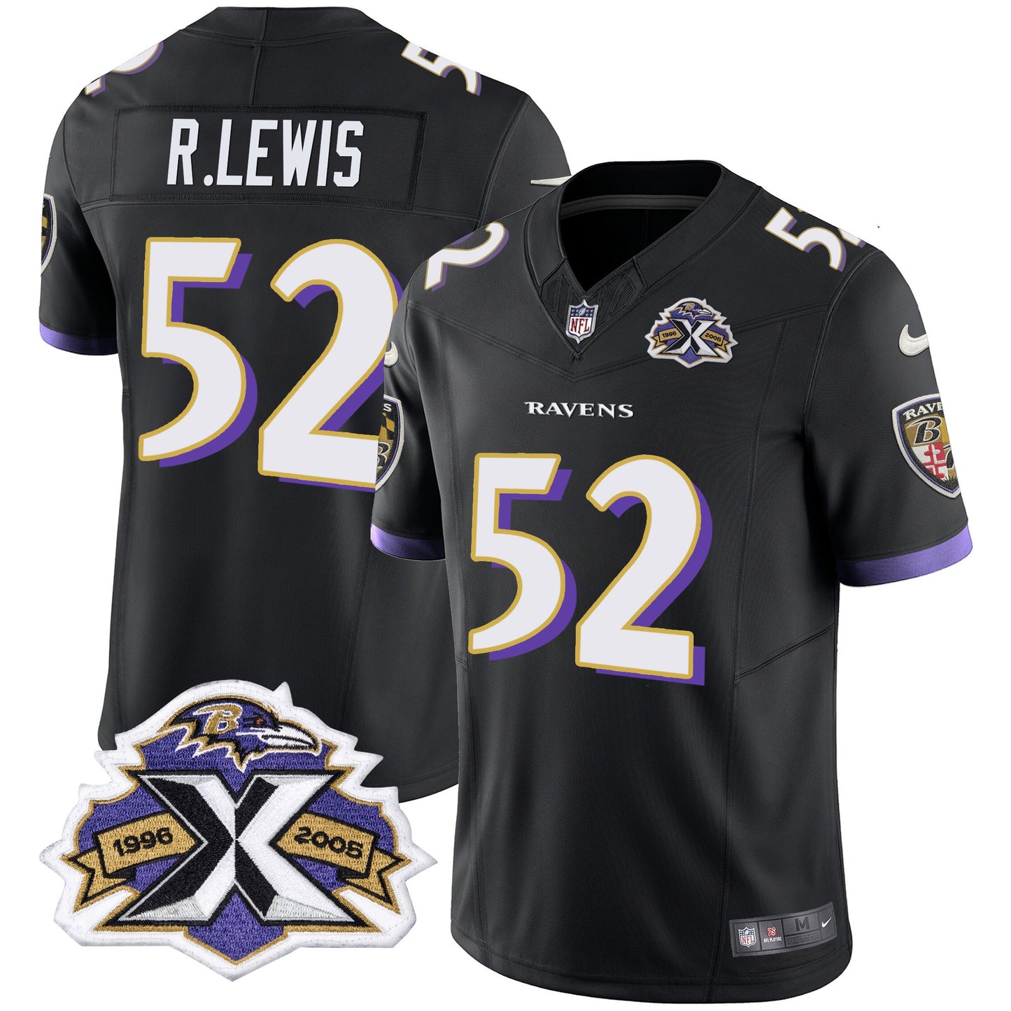Men's Ravens 2005 Throwback Black Vapor Limited Jersey - All Stitched