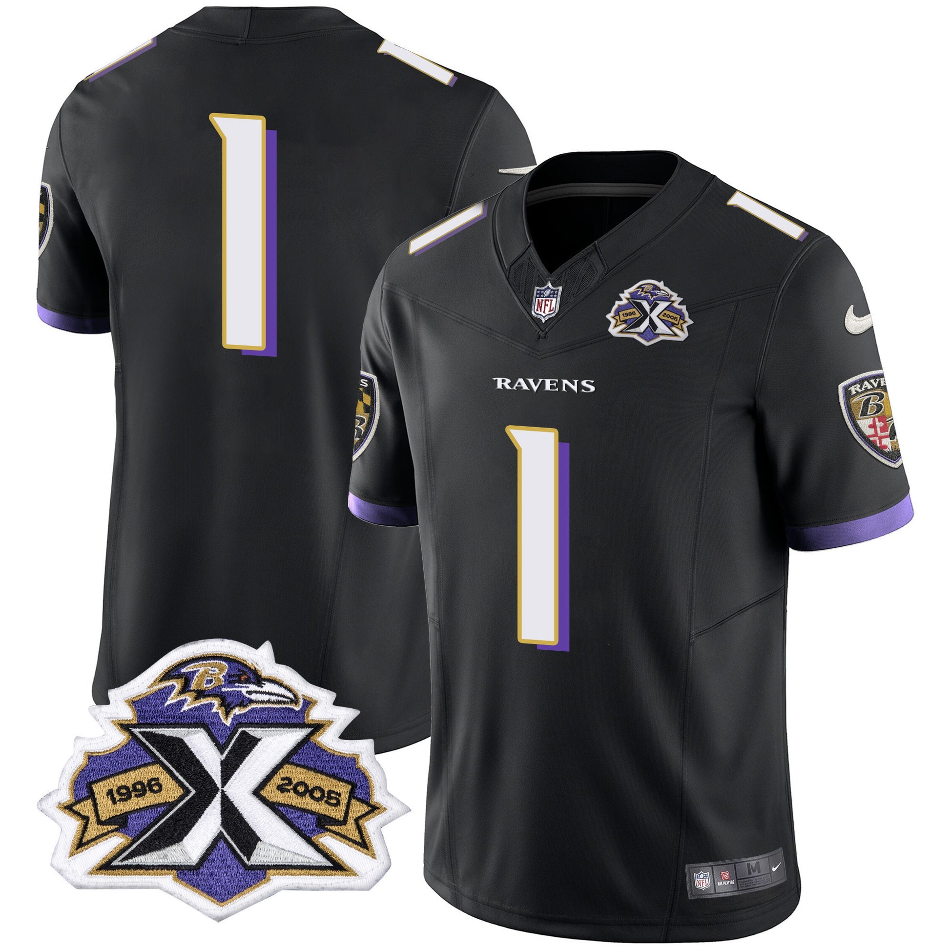 Men's Ravens 2005 Throwback Black Vapor Limited Jersey - All Stitched