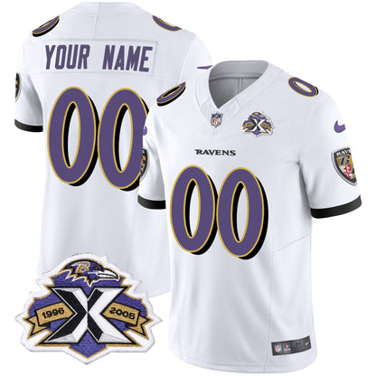 Ravens 2005 Throwback Vapor Limited Custom Jersey - All Stitched
