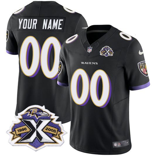 Ravens 2005 Throwback Vapor Limited Custom Jersey - All Stitched