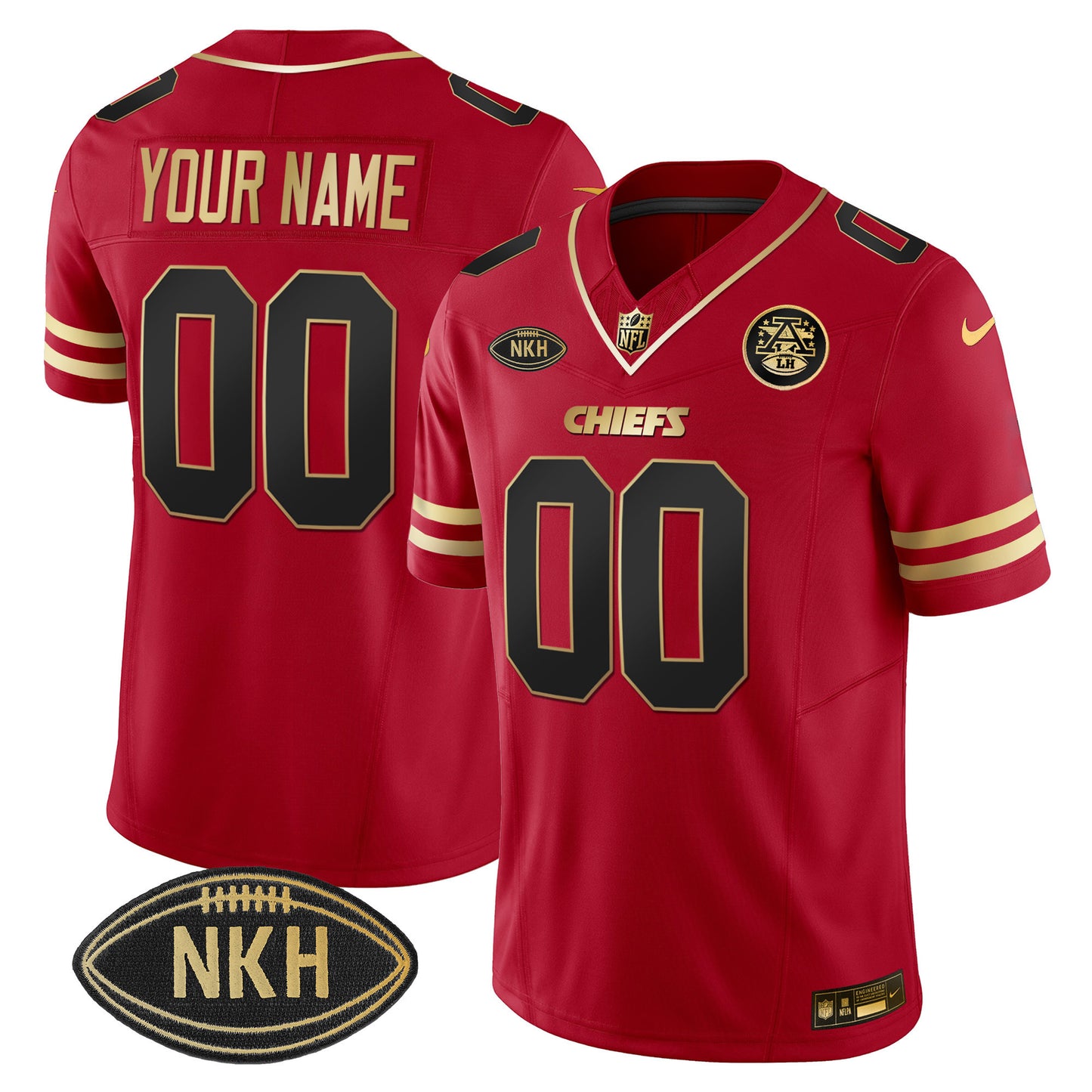 Chiefs NKH Patch 2023 Vapor Limited Custom Jersey - All Stitched