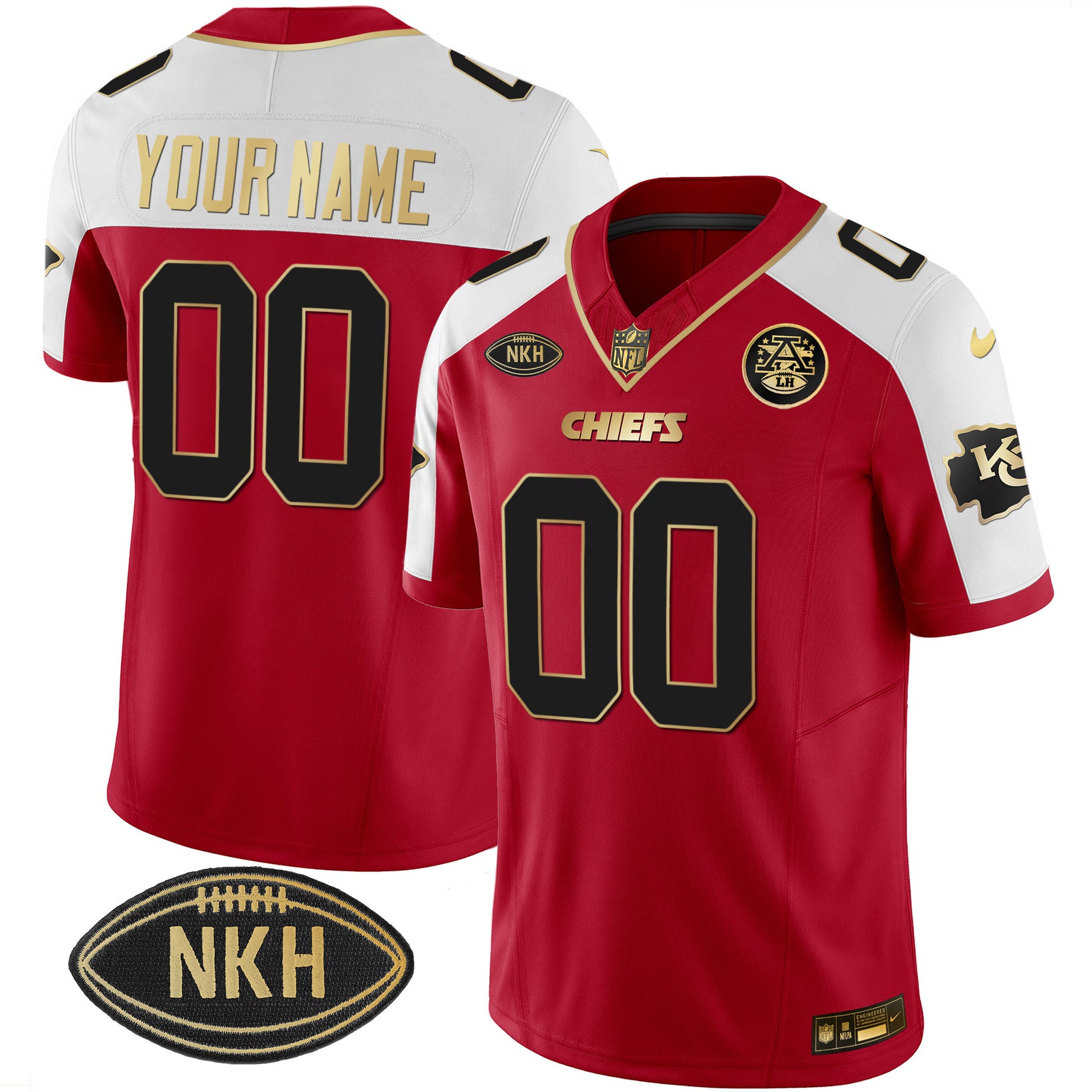Chiefs NKH Patch 2023 Vapor Limited Custom Jersey - All Stitched