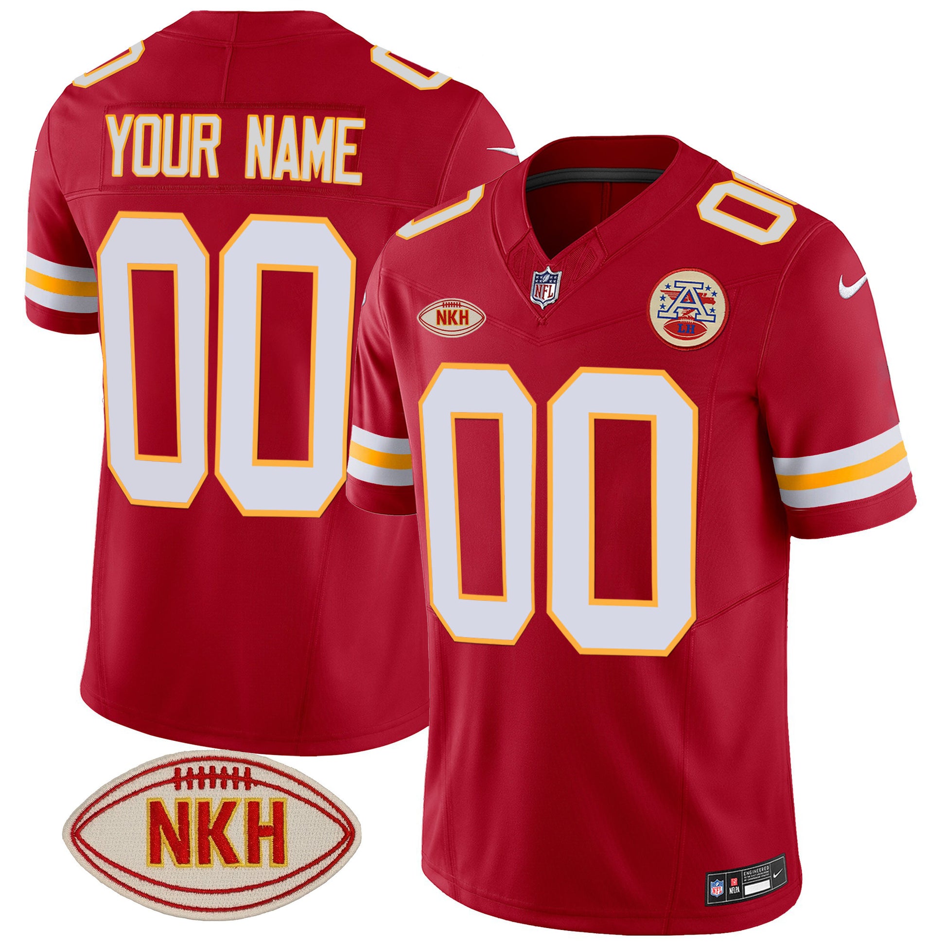 Chiefs NKH Patch 2023 Vapor Limited Custom Jersey - All Stitched