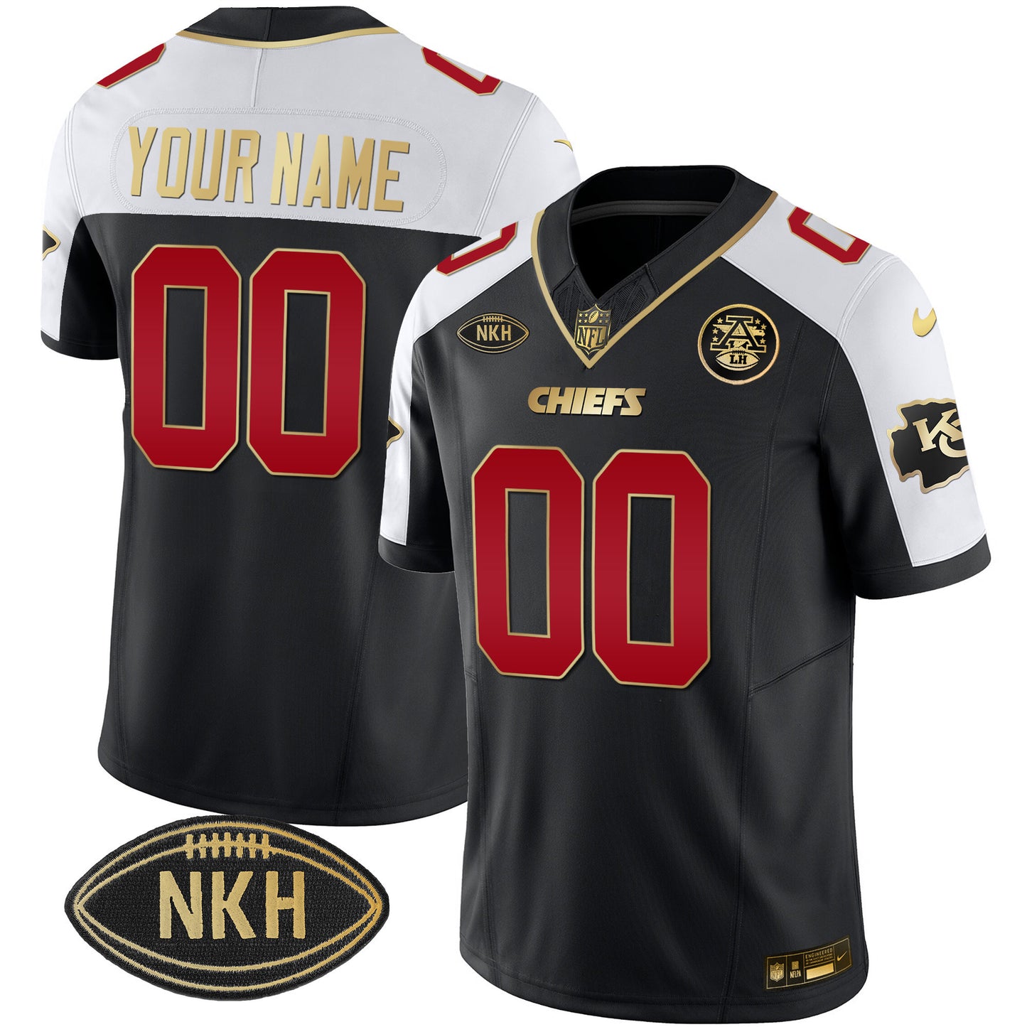 Chiefs NKH Patch 2023 Vapor Limited Custom Jersey - All Stitched