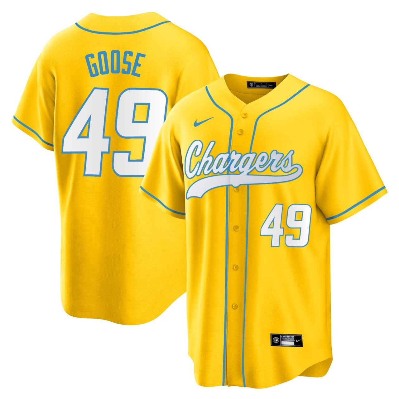 Goose #49 Chargers Baseball Jersey - All Stitched