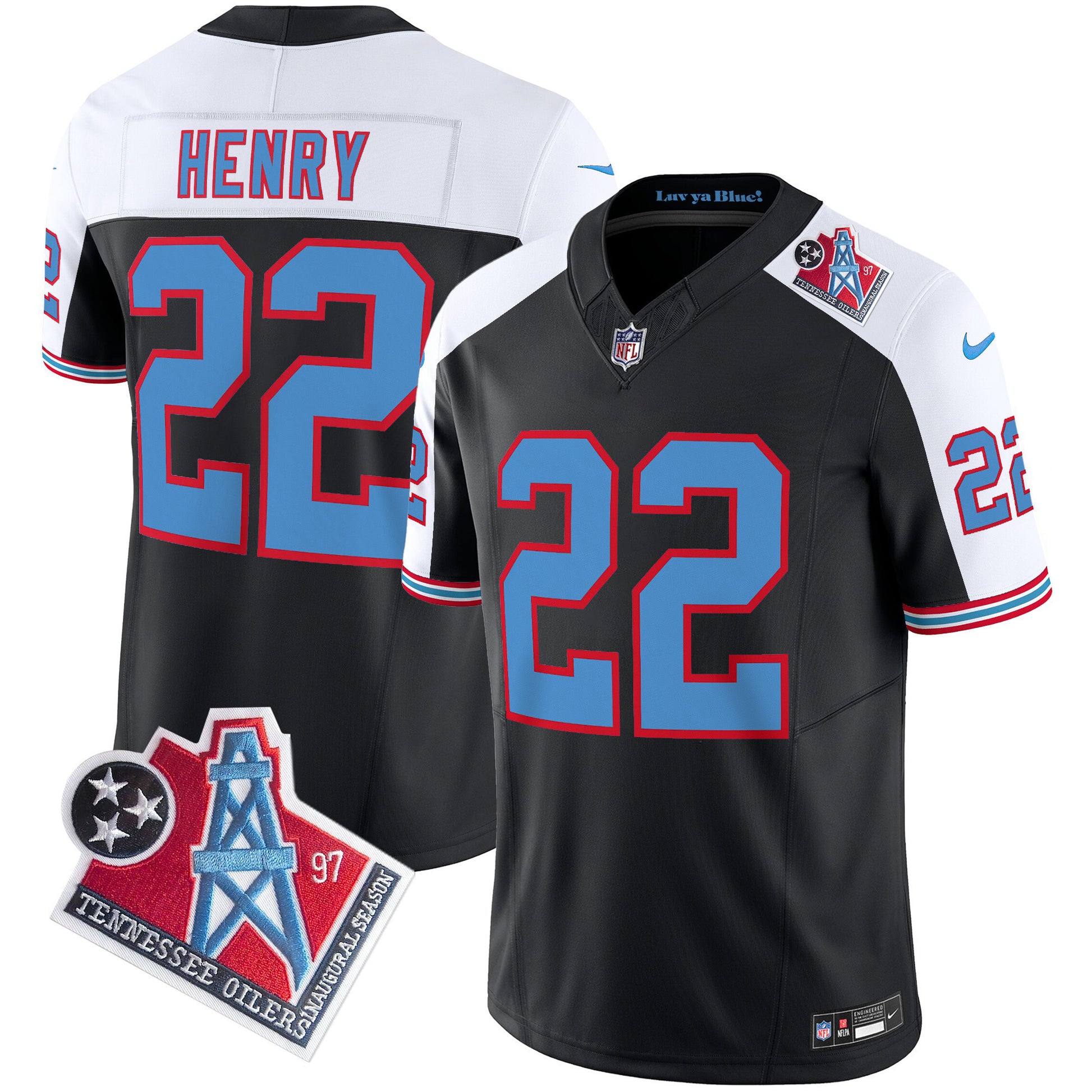 Men's Titans 1997 Throwback Limited Vapor Jersey V2 - All Stitched