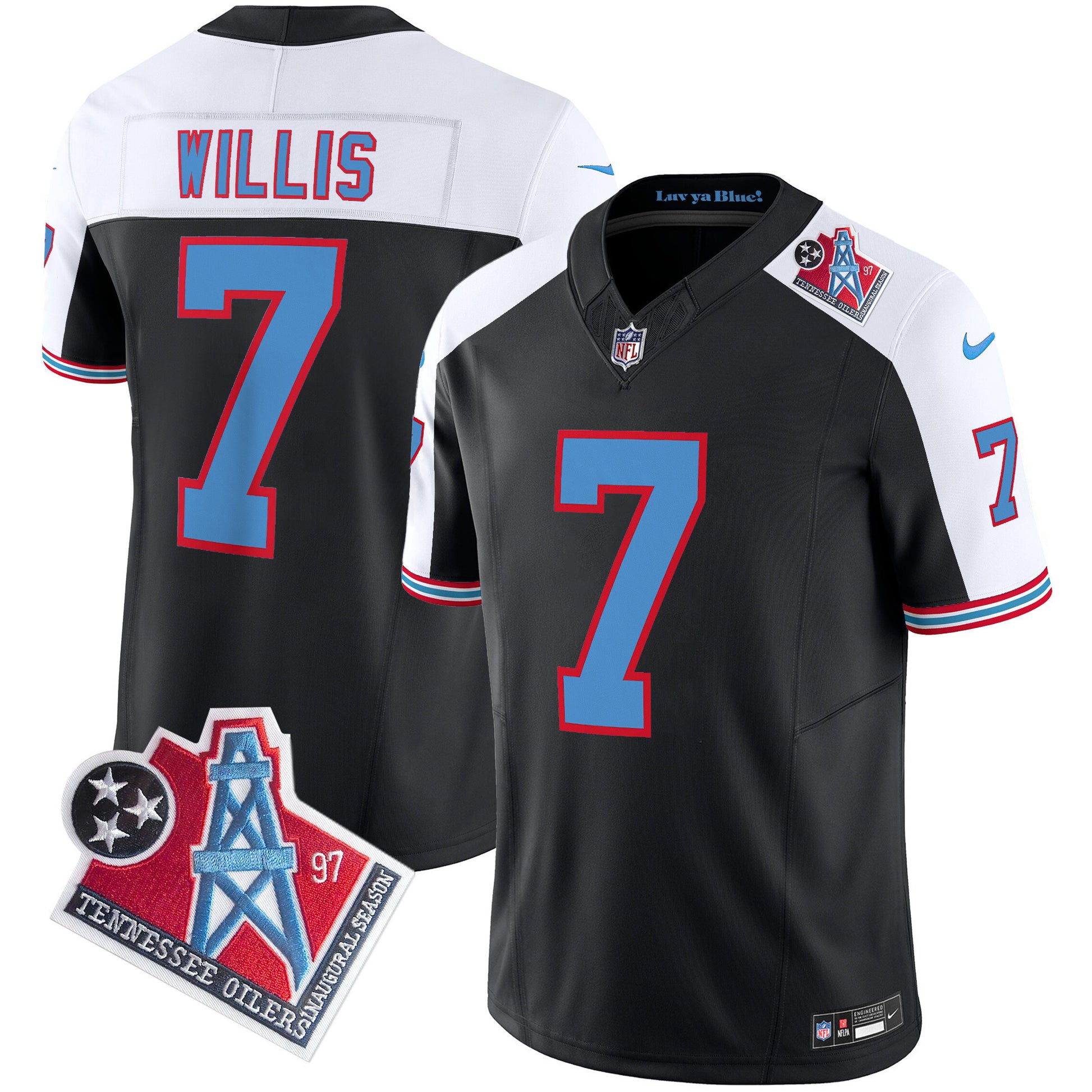 Men's Titans 1997 Throwback Limited Vapor Jersey V2 - All Stitched