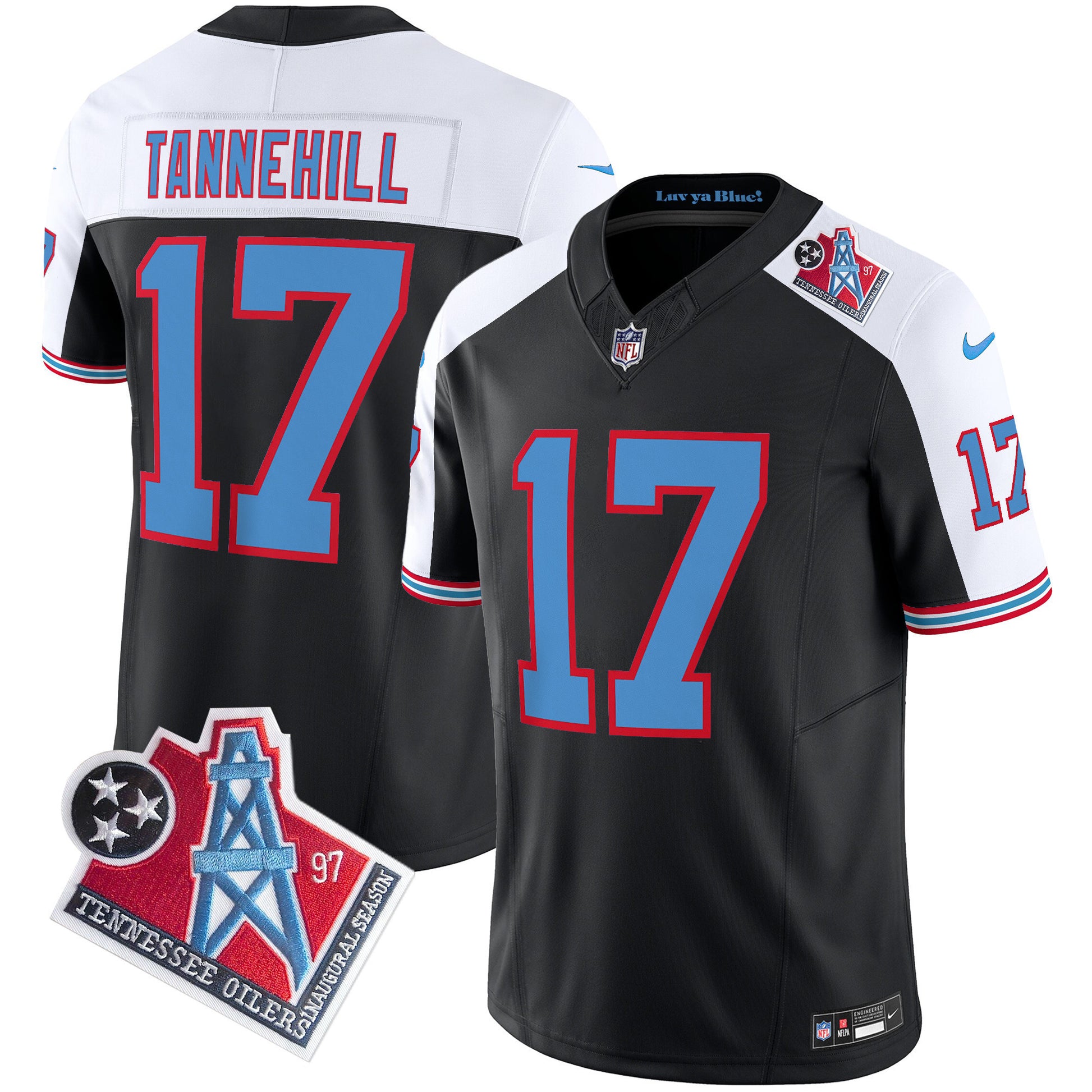 Men's Titans 1997 Throwback Limited Vapor Jersey V2 - All Stitched