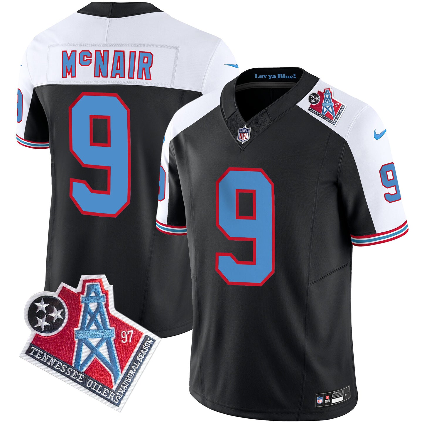 Men's Titans 1997 Throwback Limited Vapor Jersey V2 - All Stitched