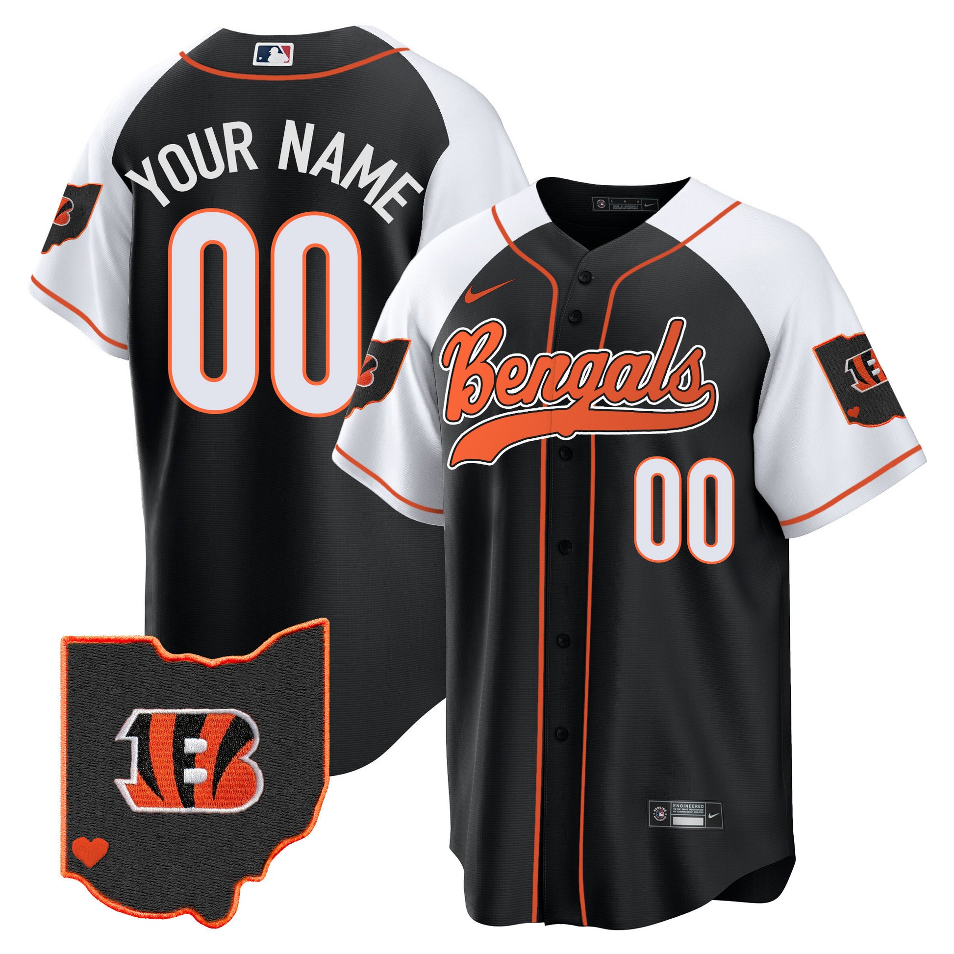 Bengals Ohio Patch Baseball Custom Jersey - All Stitched