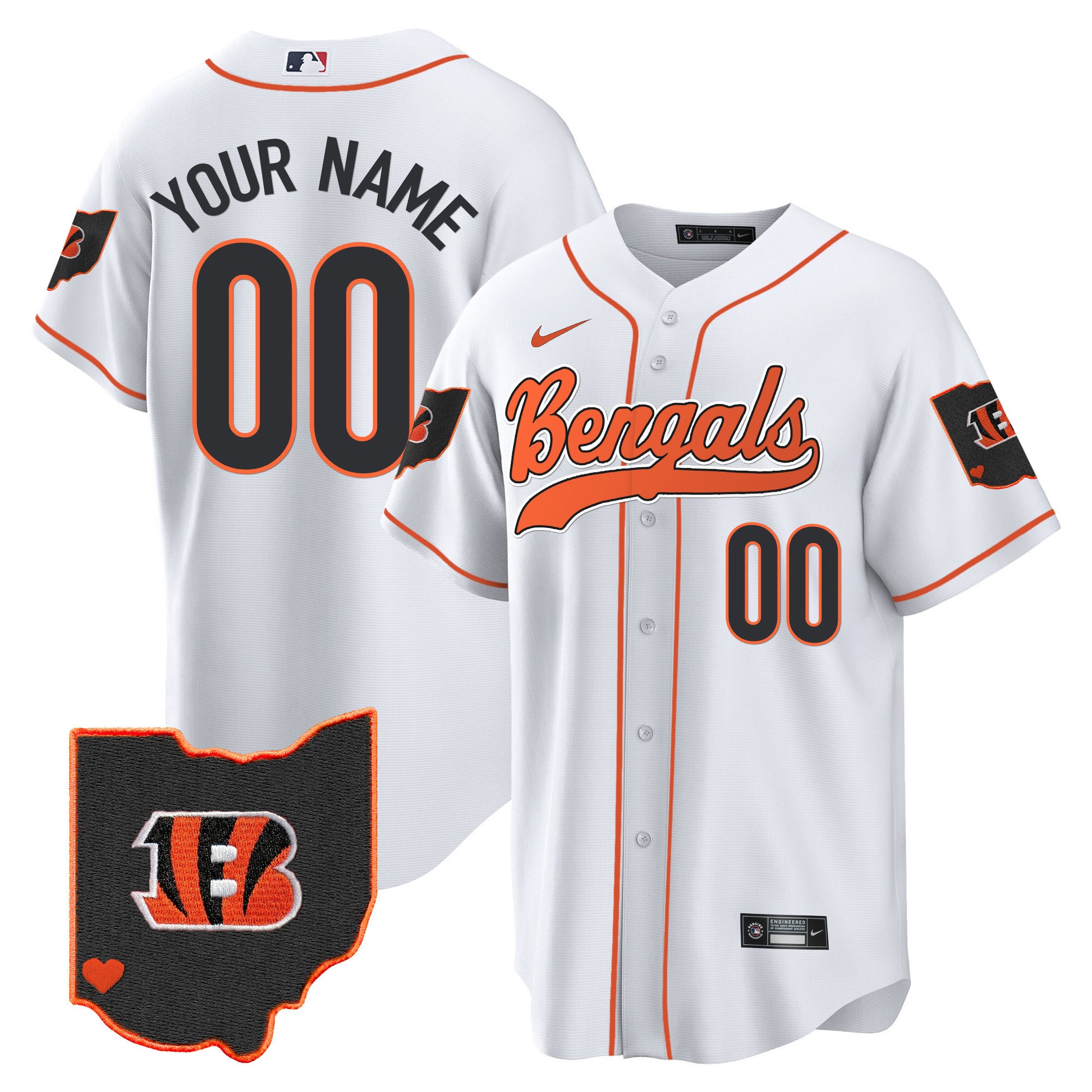 Bengals Ohio Patch Baseball Custom Jersey - All Stitched