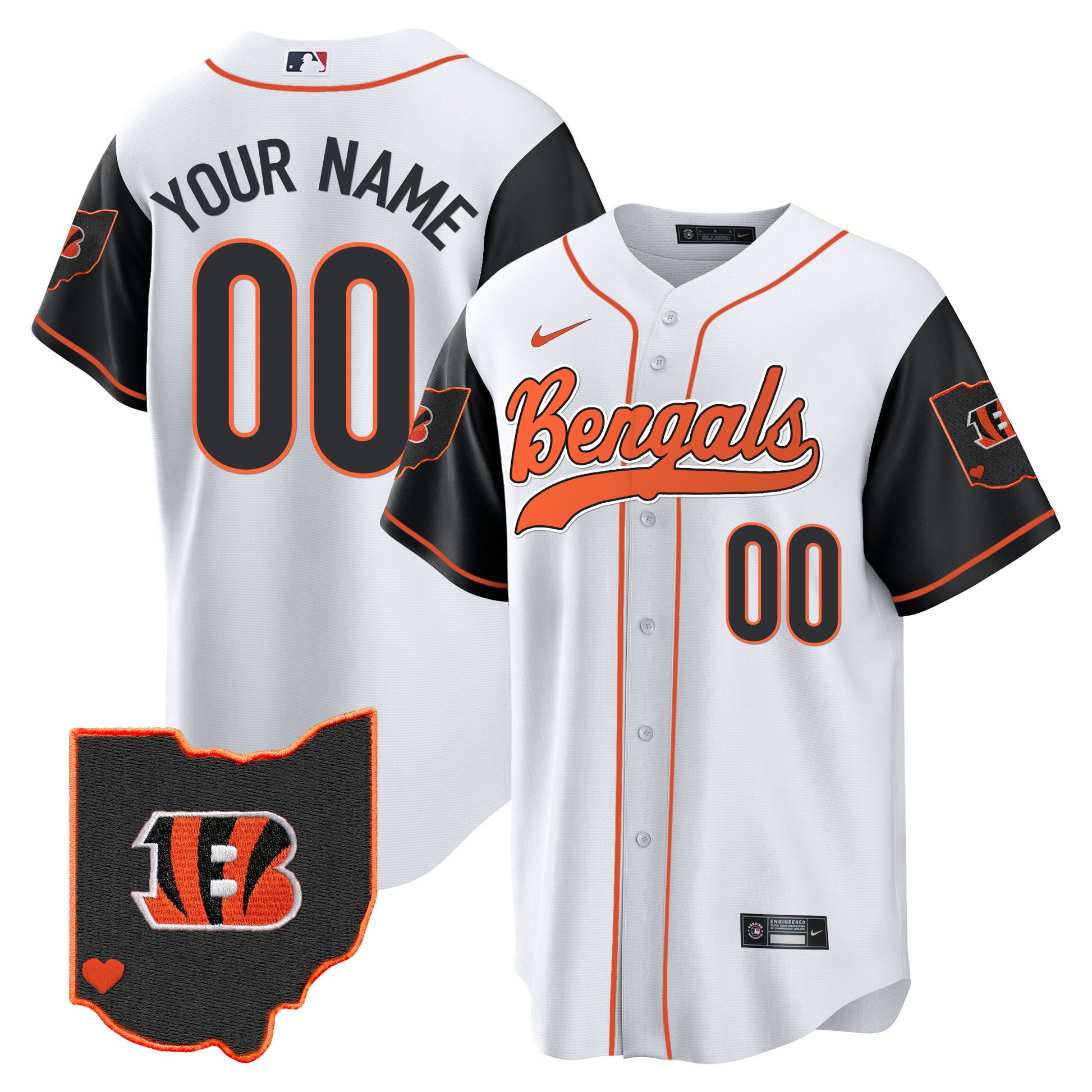 Bengals Ohio Patch Baseball Custom Jersey - All Stitched