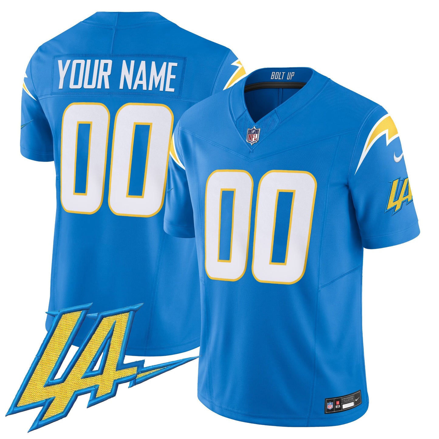 Chargers Vapor Limited Custom Jersey V2 - All Stitched