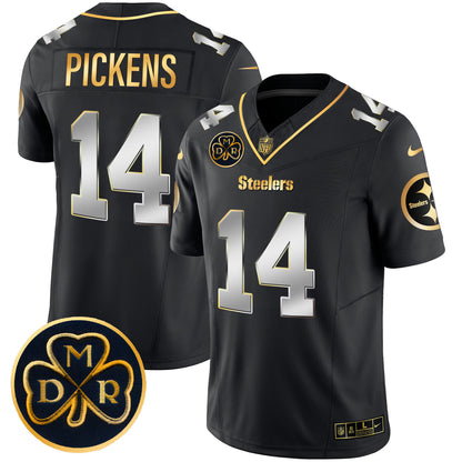 Men's Steelers DMR Patch Gold Vapor Limited Jersey - All Stitched