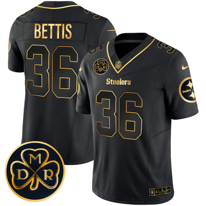 Men's Steelers DMR Patch Gold Vapor Limited Jersey - All Stitched