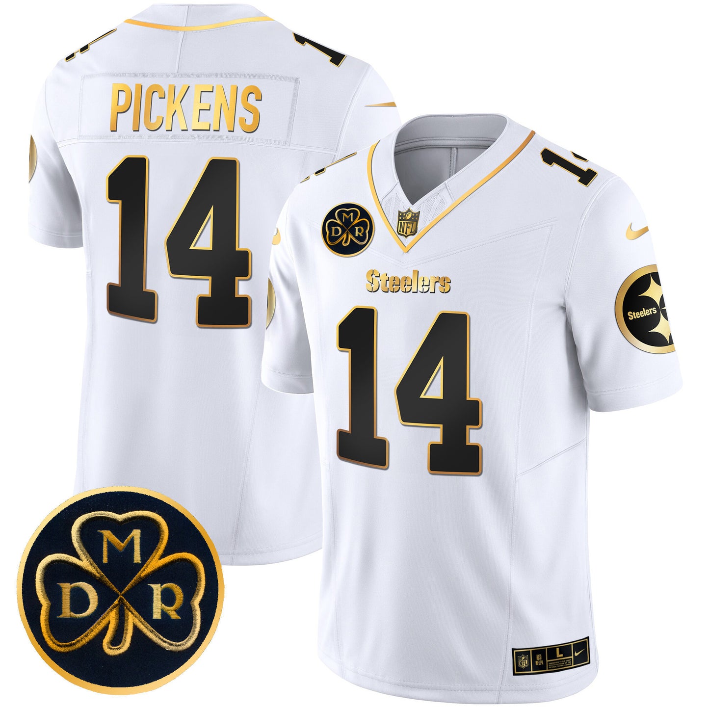 Men's Steelers DMR Patch Gold Vapor Limited Jersey - All Stitched