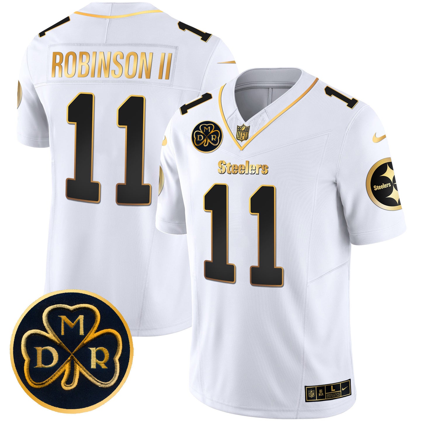 Men's Steelers DMR Patch Gold Vapor Limited Jersey - All Stitched