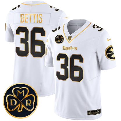 Steelers DMR Patch Gold Vapor Limited Jersey - All Stitched