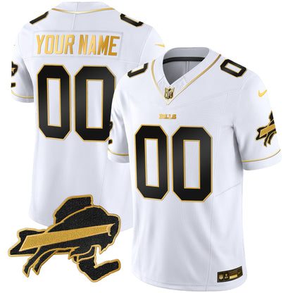Bills New York Patch Gold Vapor Limited Custom Jersey - All Stitched