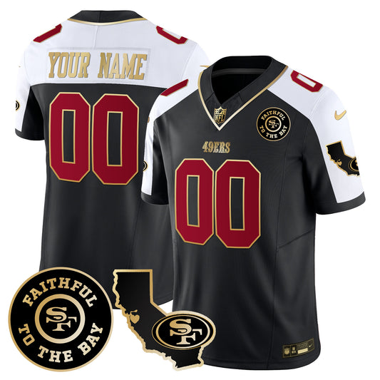 49ers Faithful & California Patch Vapor Custom Jersey - All Stitched