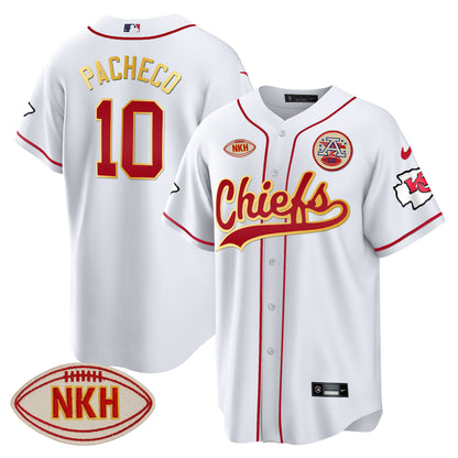 Men's Chiefs NKH Patch Baseball Jersey - All Stitched