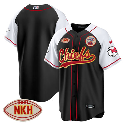 Men's Chiefs NKH Patch Baseball Jersey - All Stitched