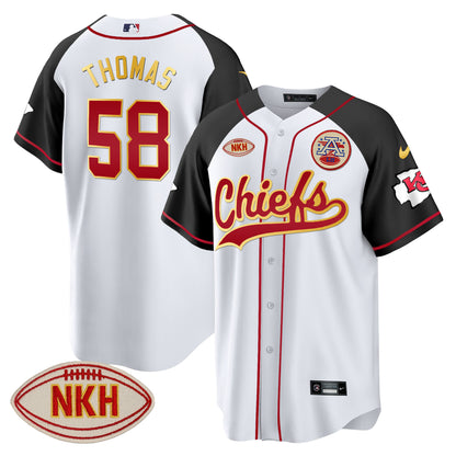 Men's Chiefs NKH Patch Baseball Jersey - All Stitched