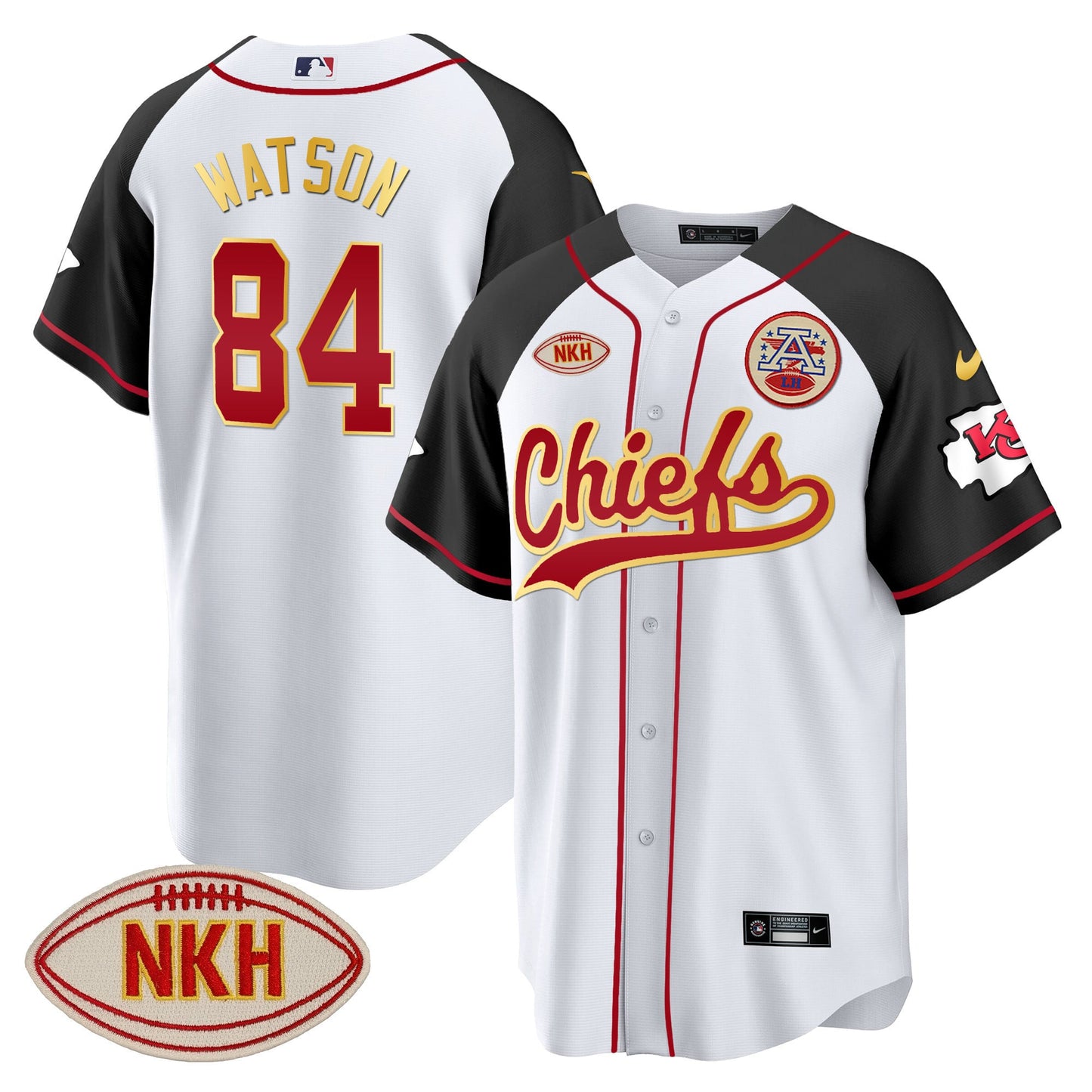 Men's Chiefs NKH Patch Baseball Jersey - All Stitched
