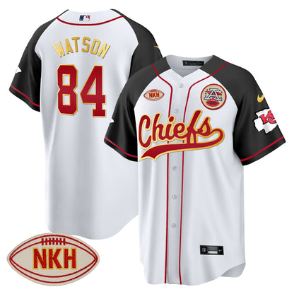 Men's Chiefs NKH Patch Baseball Jersey - All Stitched