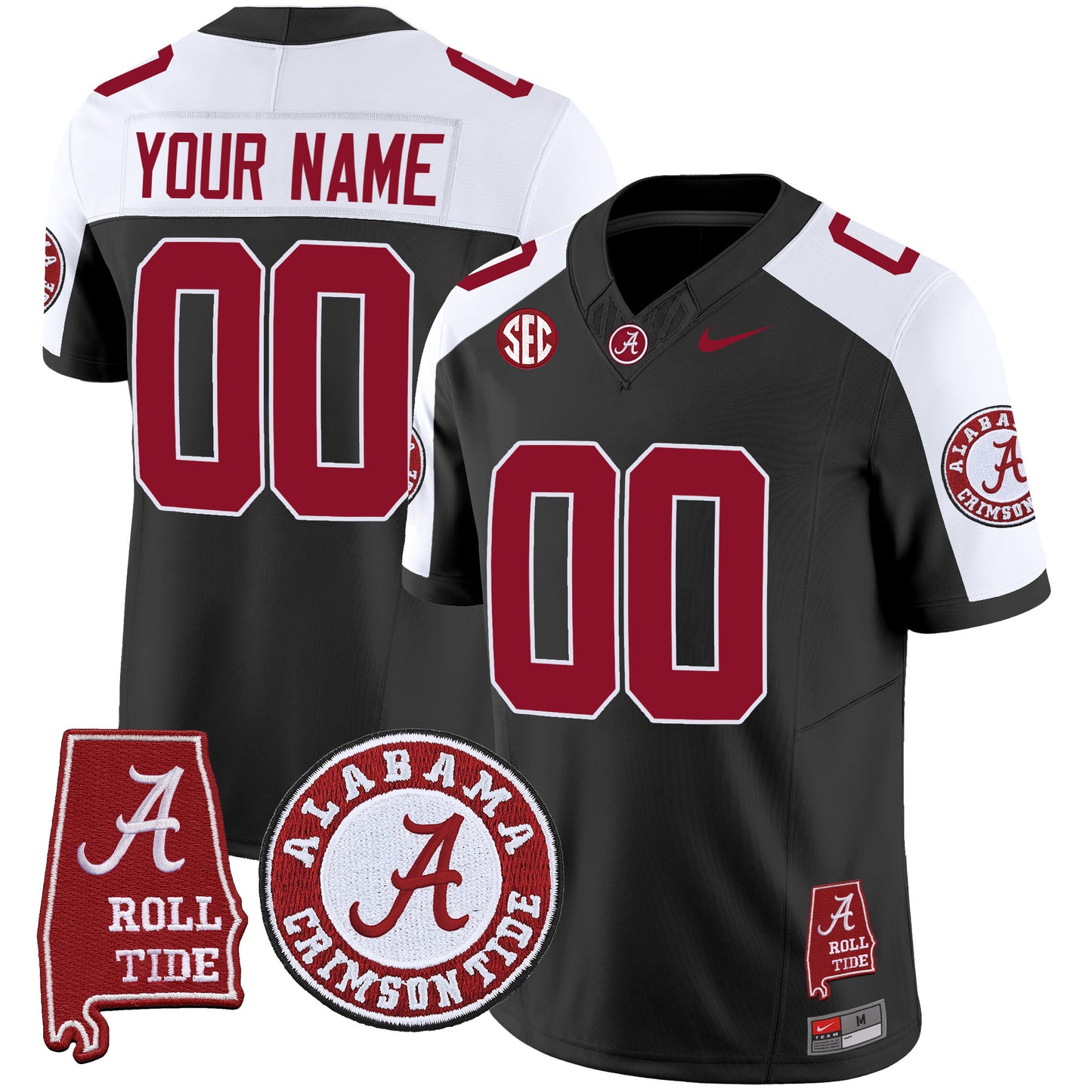 Alabama Crimson Tide Vapor Limited Custom Jersey V4 - Alabama Map - All Stitched