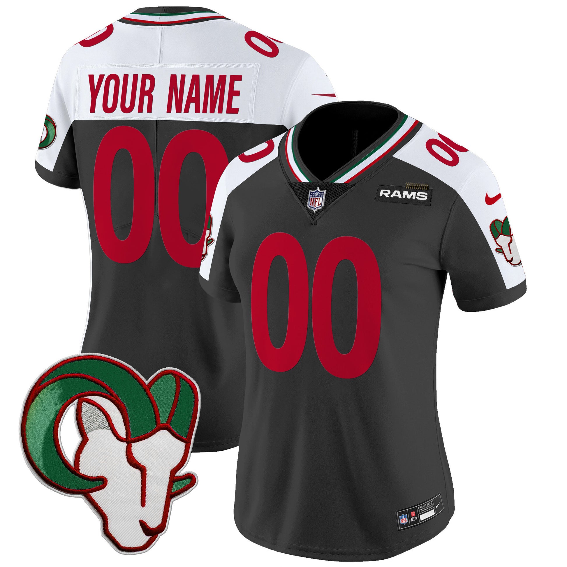 Rams Mexico Vapor Limited Custom Jersey - All Stitched
