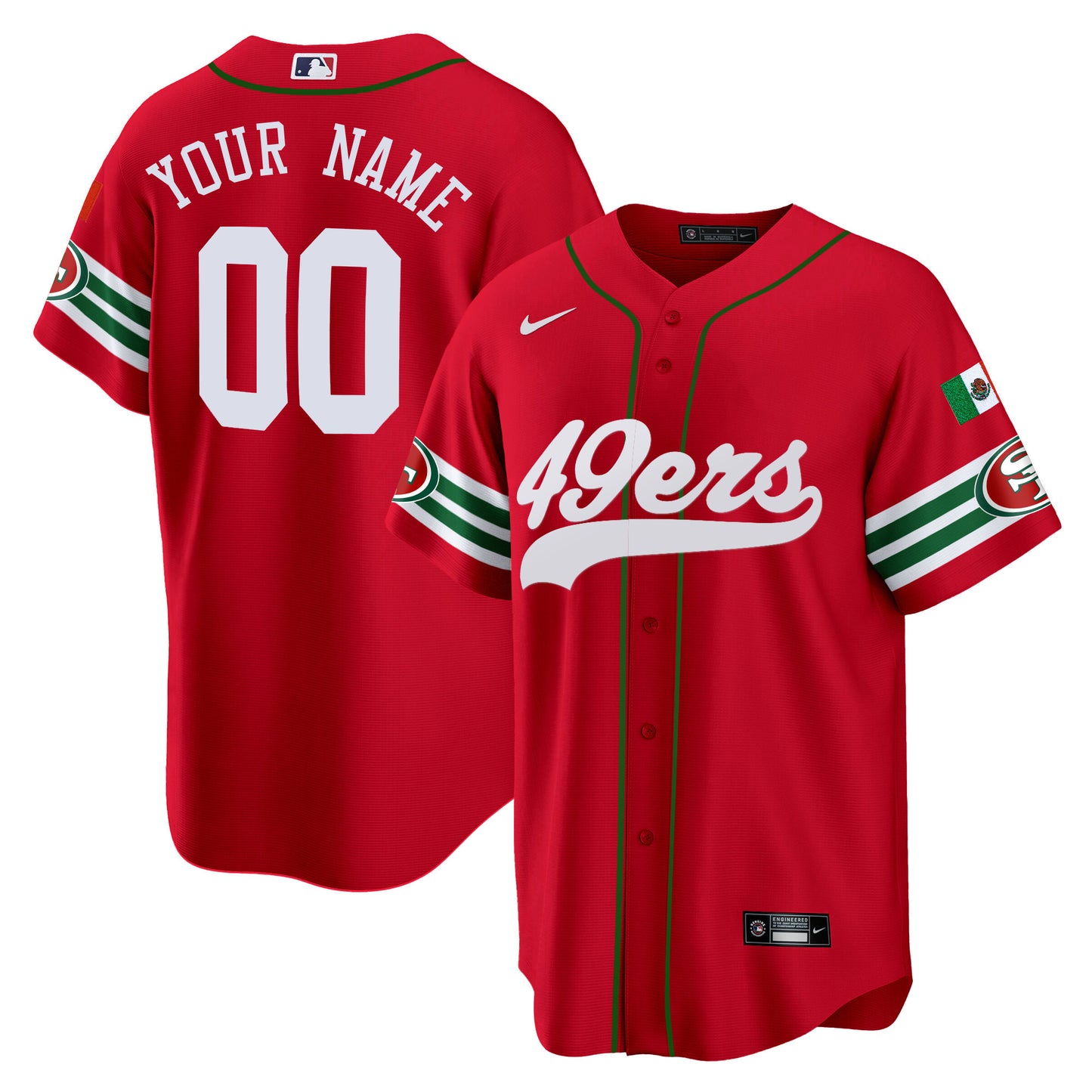 49ers Mexico Baseball Custom Jersey - All Stitched