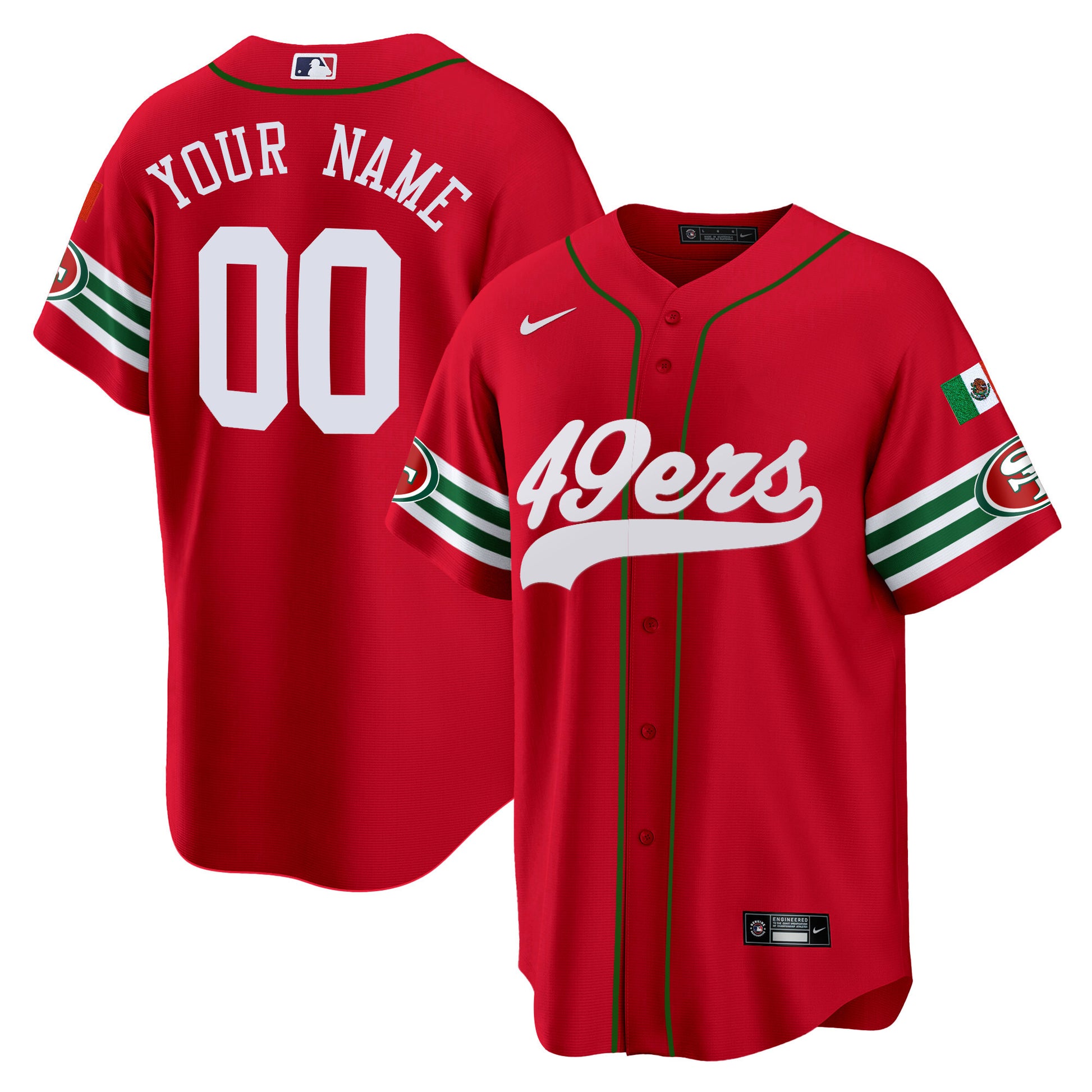 49ers Mexico Baseball Custom Jersey - All Stitched