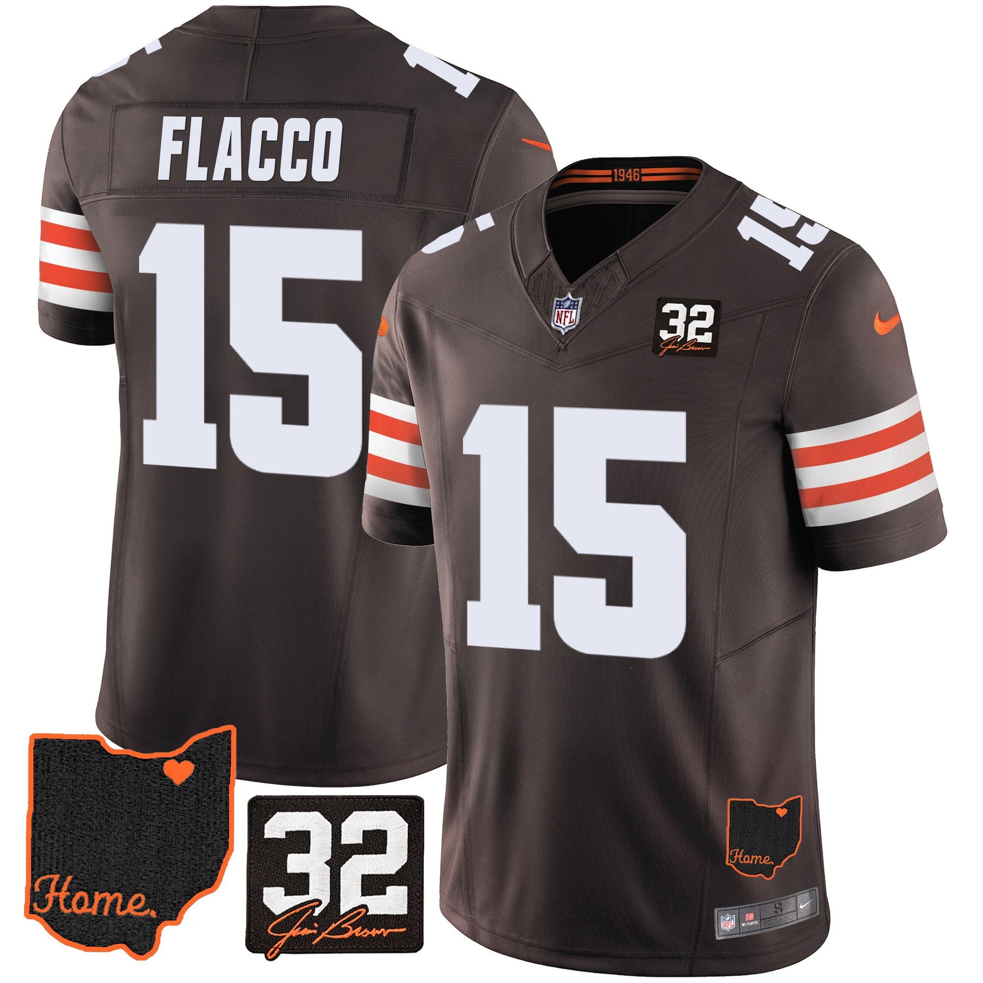 Joe Flacco Browns Vapor Jersey - All Stitched