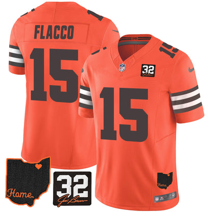 Joe Flacco Browns Vapor Jersey - All Stitched