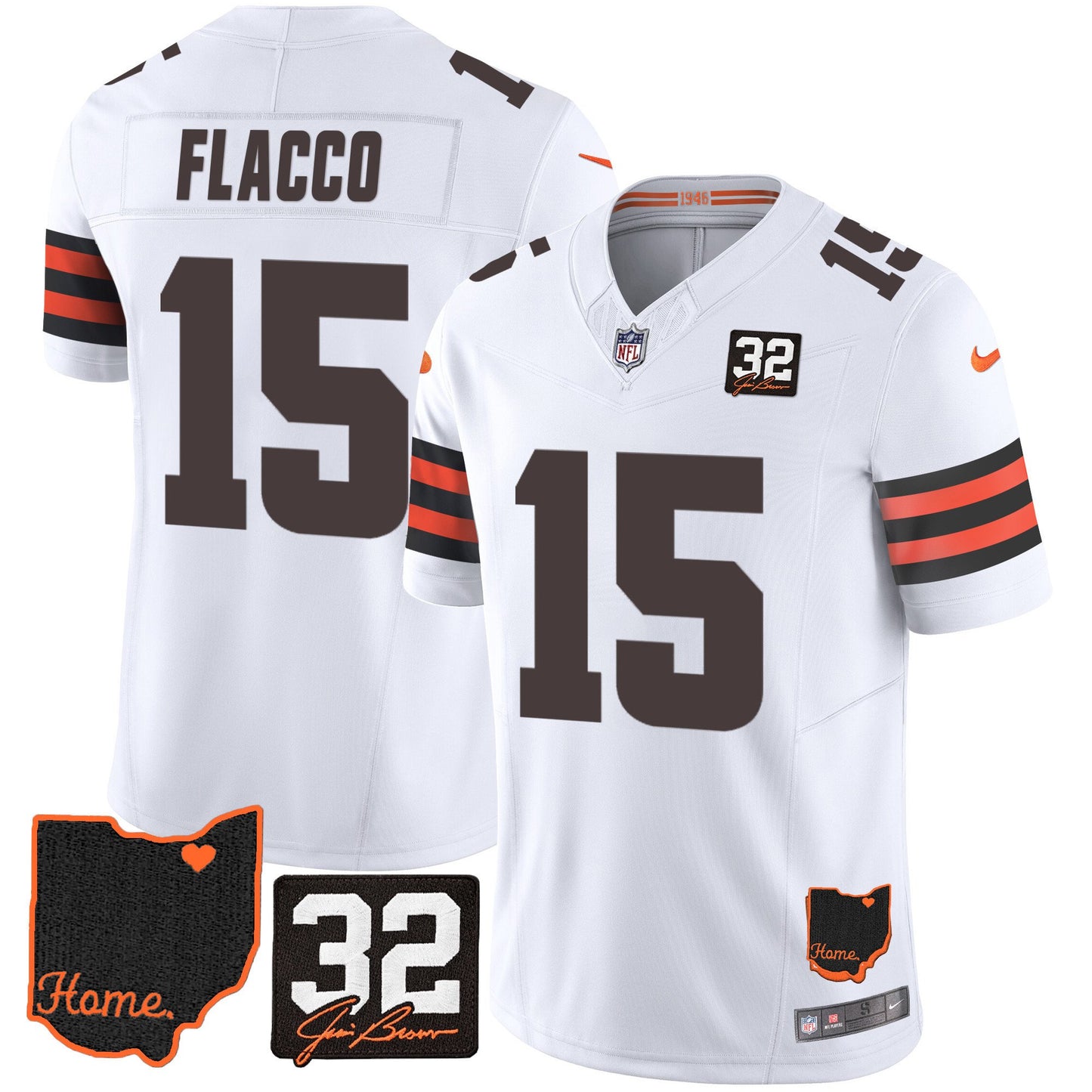 Joe Flacco Browns Vapor Jersey - All Stitched