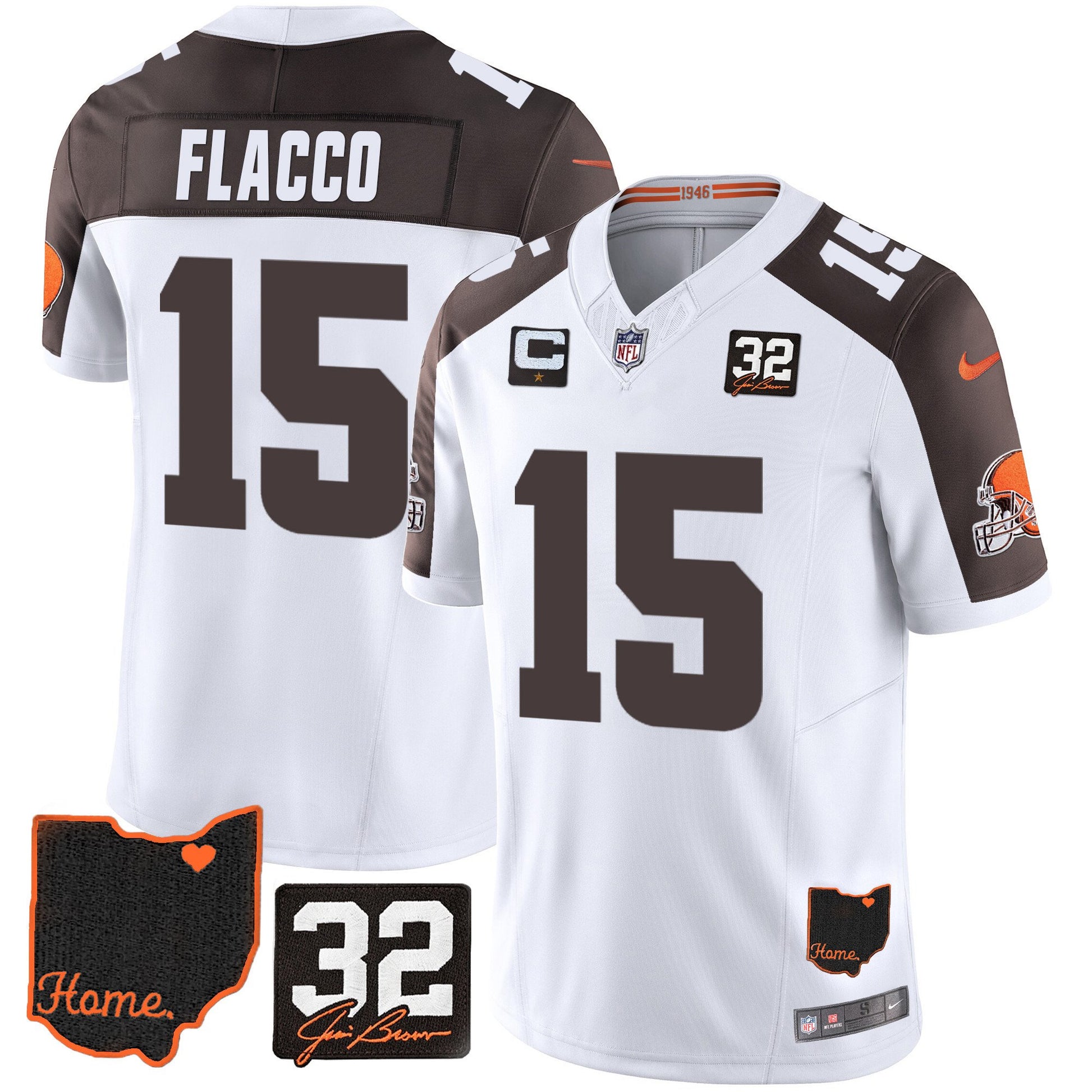 Joe Flacco Browns Vapor Jersey - All Stitched