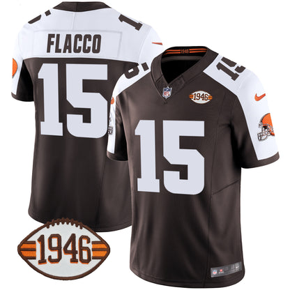 Men's Browns 1946 75th Anniversary Patch Jersey - All Stitched