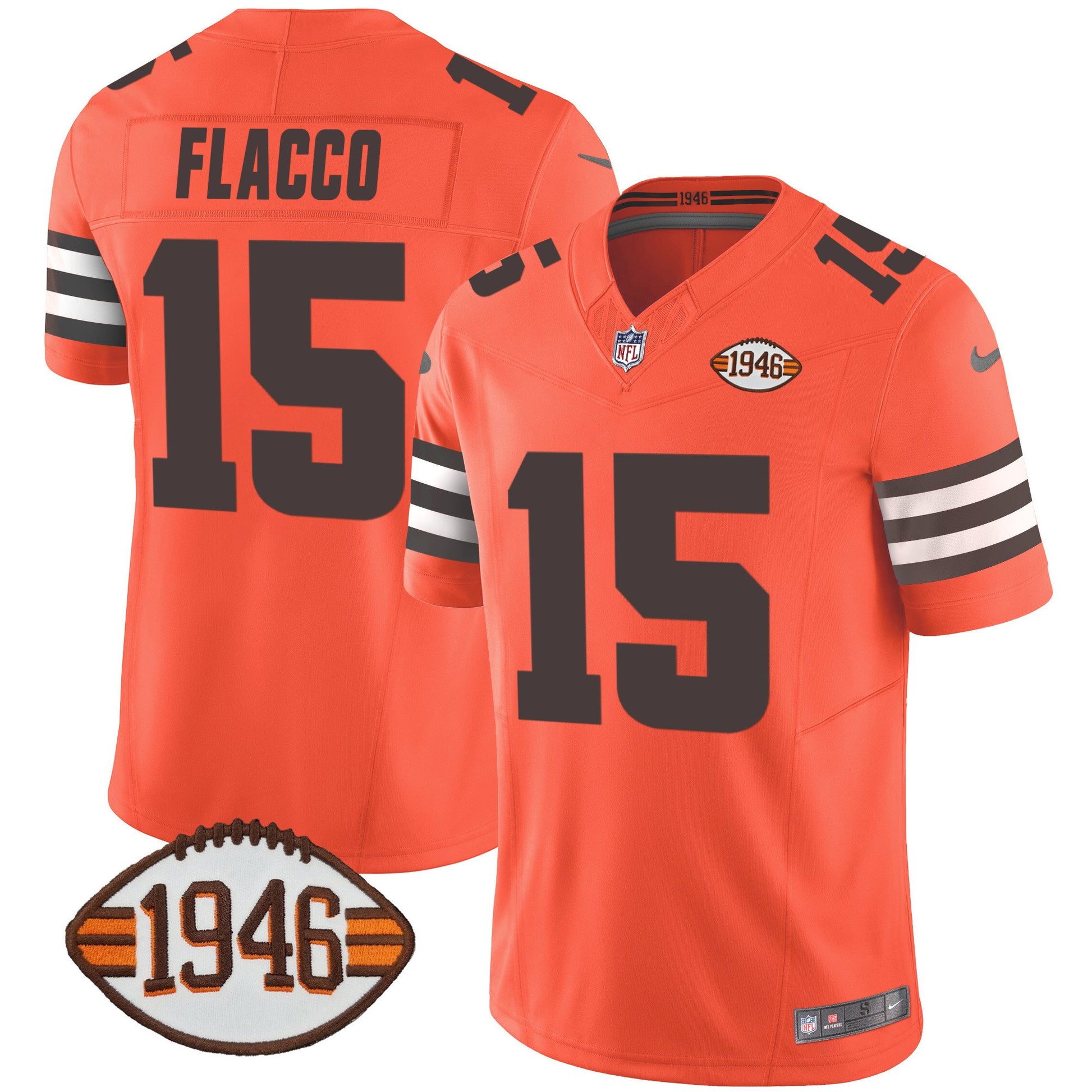 Men's Browns 1946 75th Anniversary Patch Jersey - All Stitched