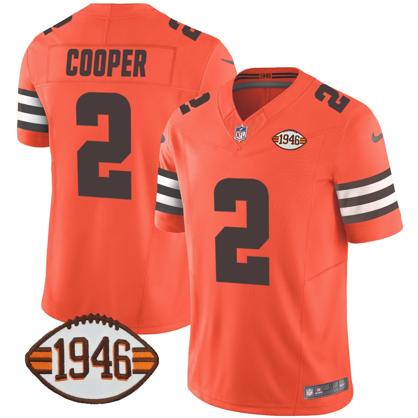 Men's Browns 1946 75th Anniversary Patch Jersey - All Stitched