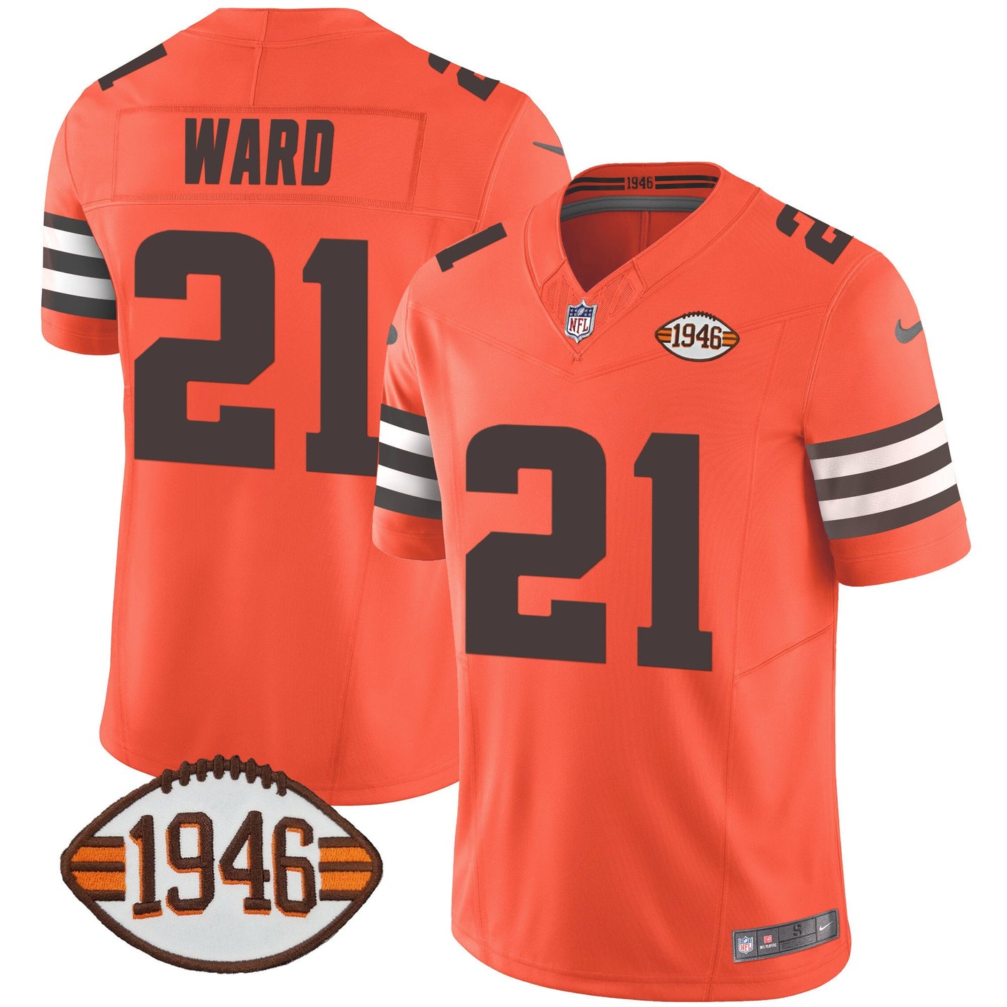Men's Browns 1946 75th Anniversary Patch Jersey - All Stitched