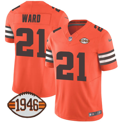 Men's Browns 1946 75th Anniversary Patch Jersey - All Stitched