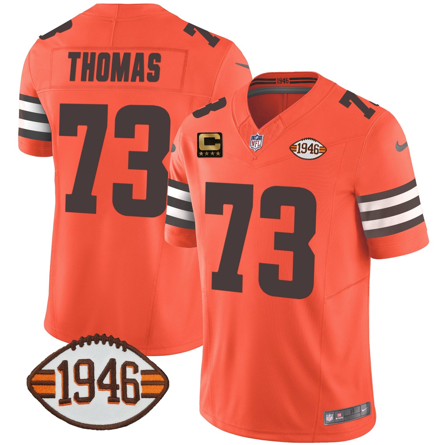 Men's Browns 1946 75th Anniversary Patch Jersey - All Stitched