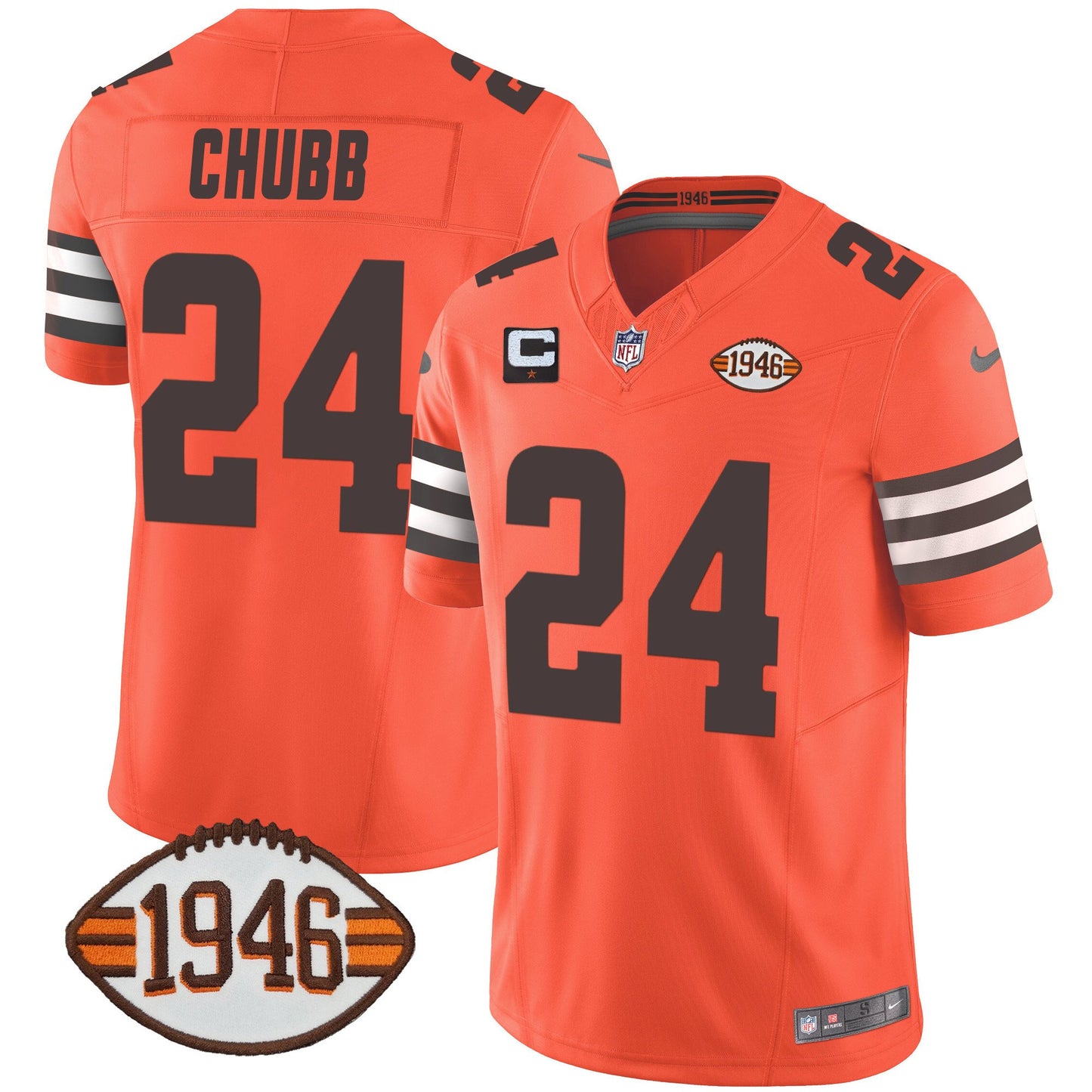 Men's Browns 1946 75th Anniversary Patch Jersey - All Stitched