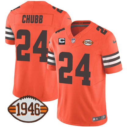 Men's Browns 1946 75th Anniversary Patch Jersey - All Stitched